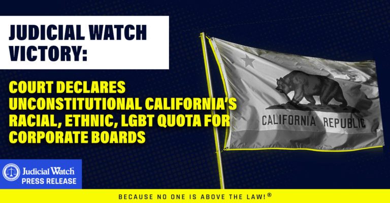 court declares unconstitutional californai's racial, ethnic, LGBT quota for corporate boards
